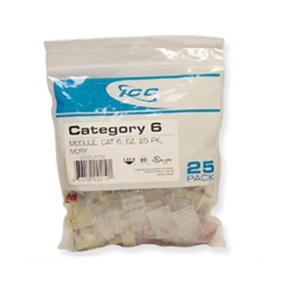 ICC Cat 6 Ez Modular Connector- Ivory