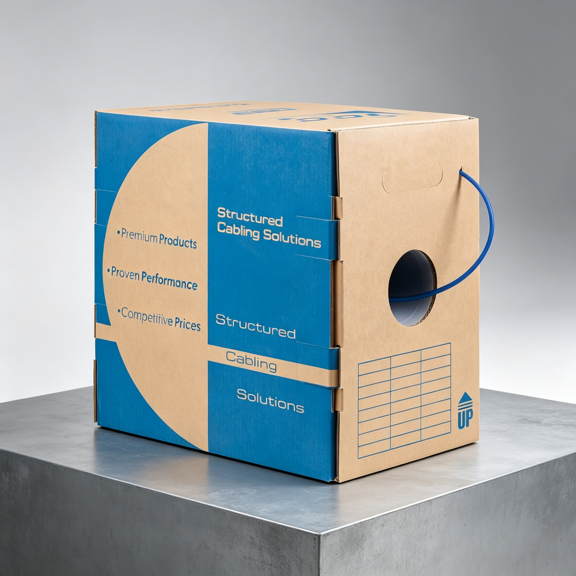 ICC Cat5e CMR Riser 1000ft - UTP 24AWG, 100% Solid Pure Copper, Unshielded, Bulk Ethernet Cable, PoE++, 350MHz, Reelex Pull Box, UL Certified, RoHS and TAA Compliant, Blue