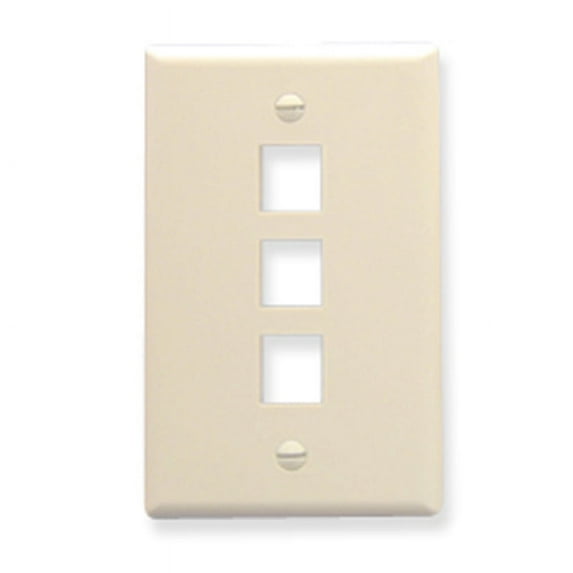 ICC Classic Faceplate with 3 Ports for EZ�/HD Style in Single Gang, Almond, Single