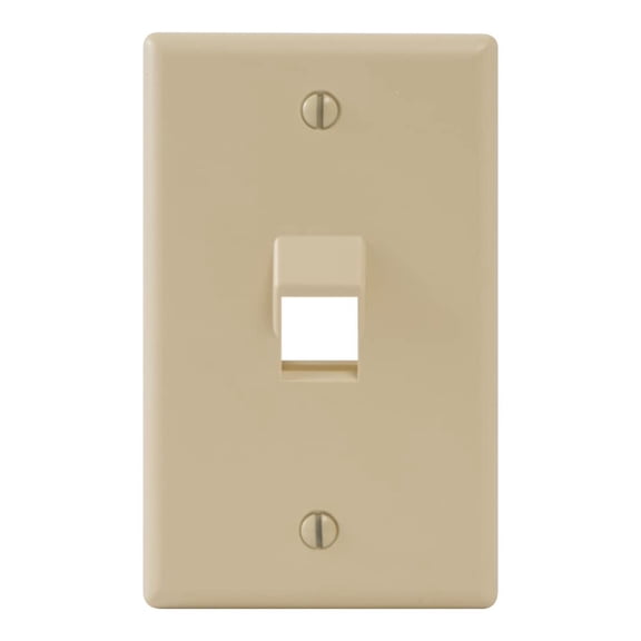 ICC IC107DA1WH Angled Faceplate with One Angled Port for EZ / HD Style in Single Gang, White