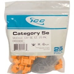 ICC IC107E5COR Cat 5e EZ Modular Connector, Orange
