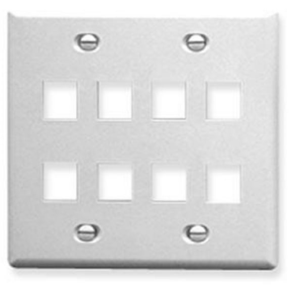 IC107FD8WH - 8 Port Face White- 2-Gang