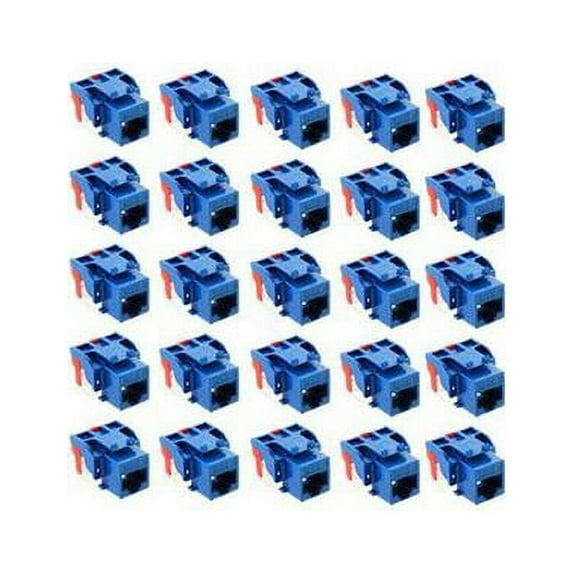 ICC IC107L6CBL CAT6 RJ45 Keystone Jack, EZ Style, 25-Pack, Blue