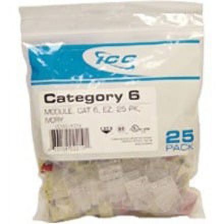 ICC IC107L6CIV Cat 6 Ez Modular Connector, Ivory