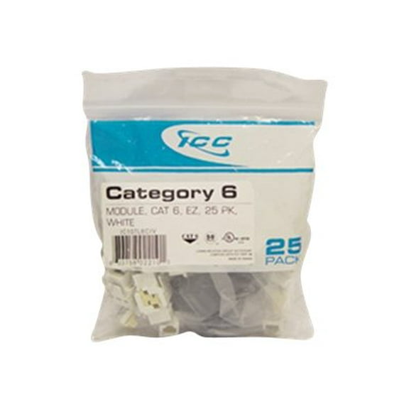 ICC IC107L6CWH Cat 6 Ez Modular Connector- White