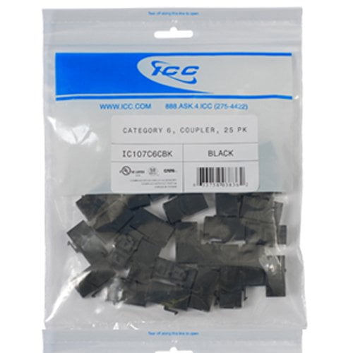 ICC ICCIC107C6CBK Module Coupler Cat 6 25 Pk Black