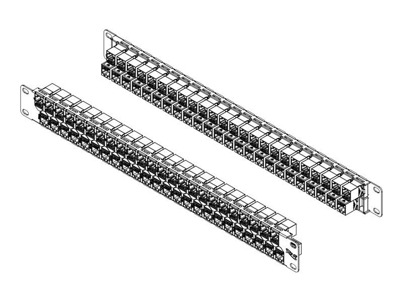 ICC ICMPP48C51 Category 5E Patch Panel 48 Ports Feed Thru 1 Rack Mount