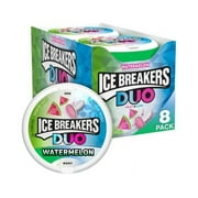 ICE BREAKERS DUO Watermelon Flavored Sugar Free Breath Mints, 1.3 oz Tins (8 Count)