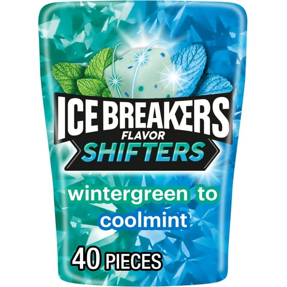 ICE BREAKERS Flavor Shifters Wintergreen to Coolmint Flavored Sugar Free Chewing Gum Bottle - 3.24 oz - Pack of 2