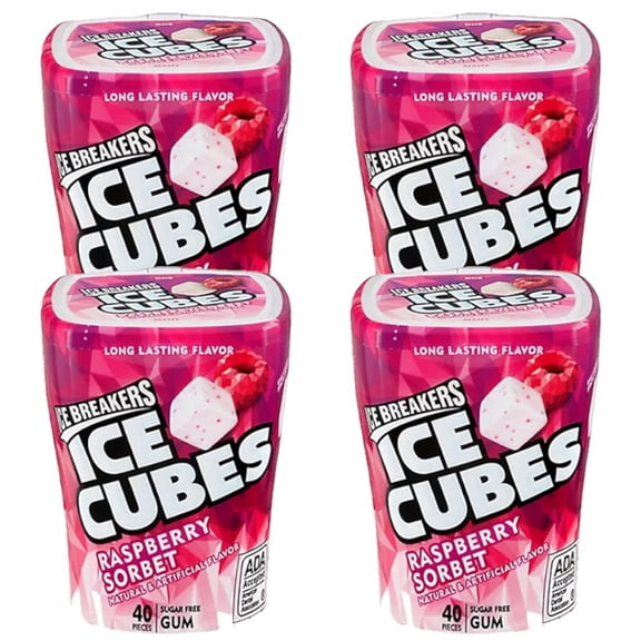 ICE BREAKERS ICE CUBES Chewing Gum, Raspberry Sorbet, Sugar Free, 40 Piece...