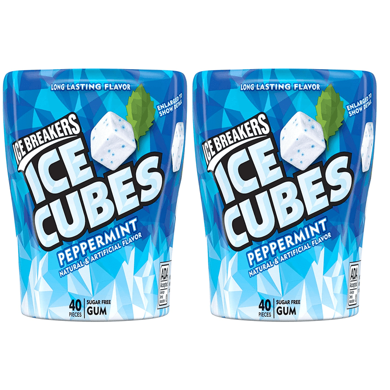 ICE BREAKERS ICE CUBES Peppermint Sugar Free Chewing Gum, Made 