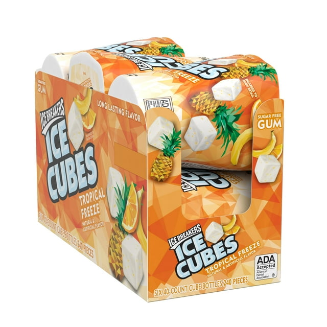 ICE BREAKERS ICE CUBES TROPICAL FREEZE Flavored Sugar Free Chewing Gum