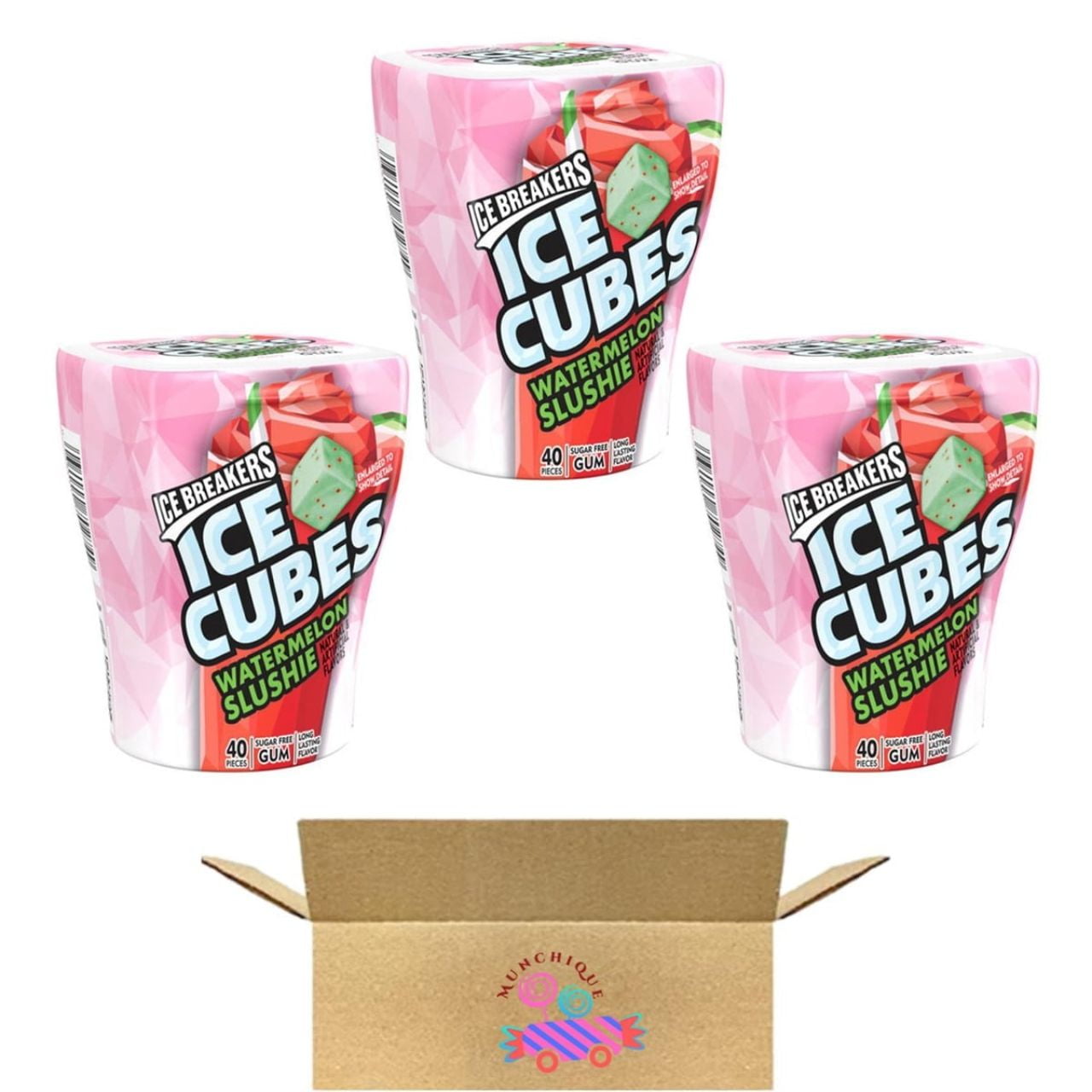 ICE BREAKERS ICE CUBES Watermelon Slushie Flavored, Made with Xylitol