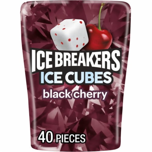 ICE BREAKERS Ice Cubes Black Cherry Sugar Free Chewing Gum Bottle 3.24 oz - Pack of 2