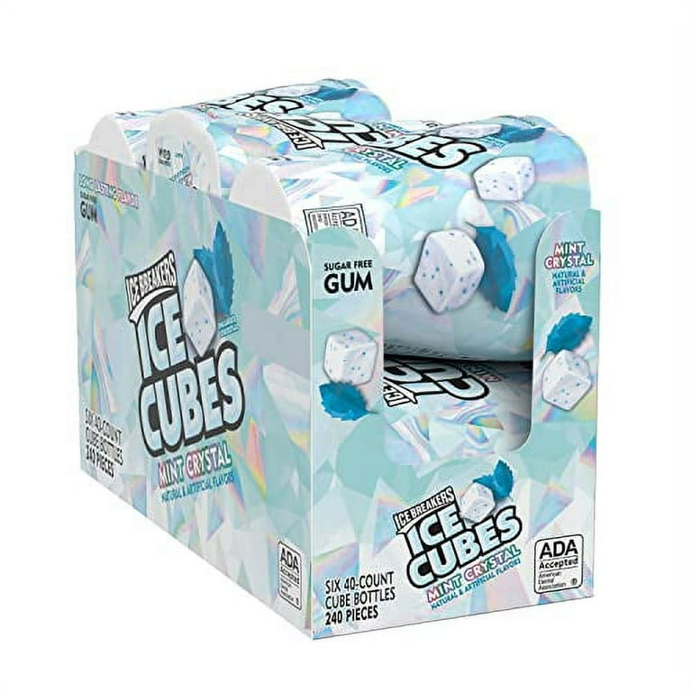 ICE BREAKERS ICE CUBES MINT CRYSTAL Sugar Free Chewing Gum, Made 