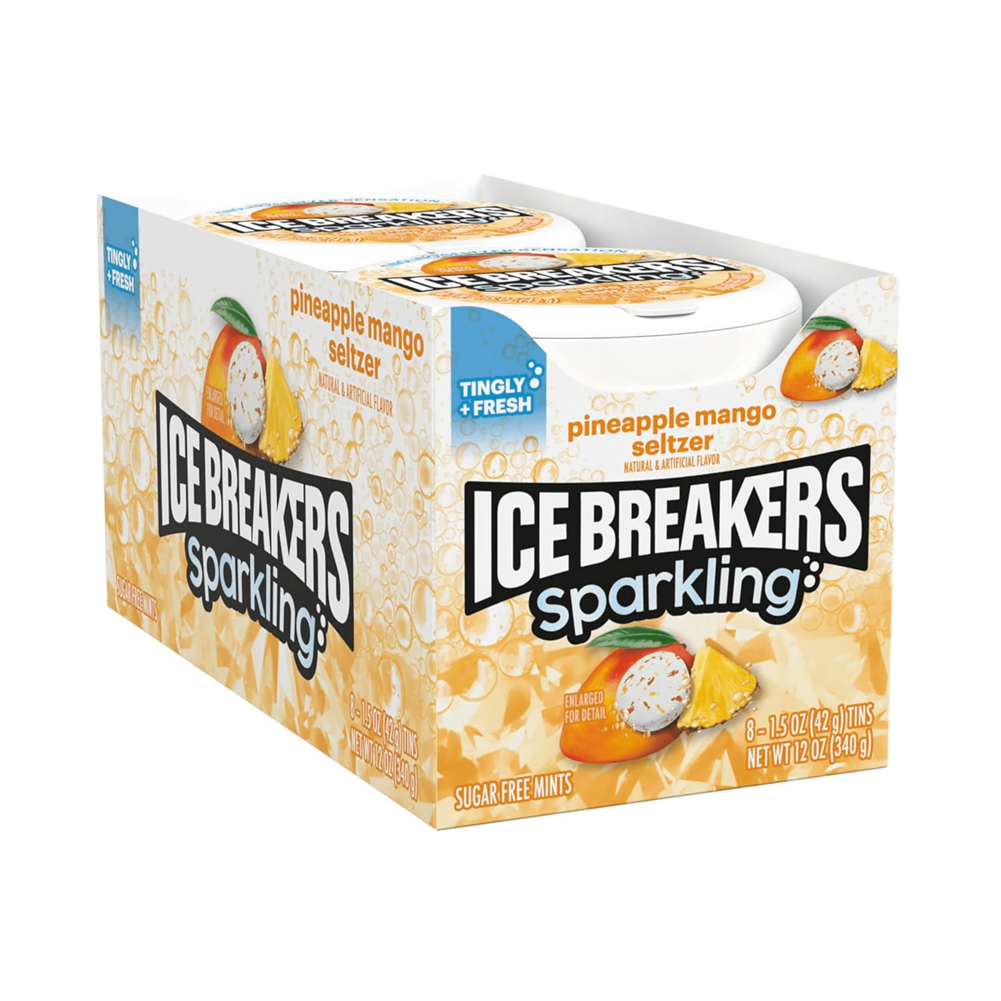 ICE BREAKERS PINEAPPLE MANGO Sugar Free Mints Tins, 1.5 Oz. (Pack Of 8)