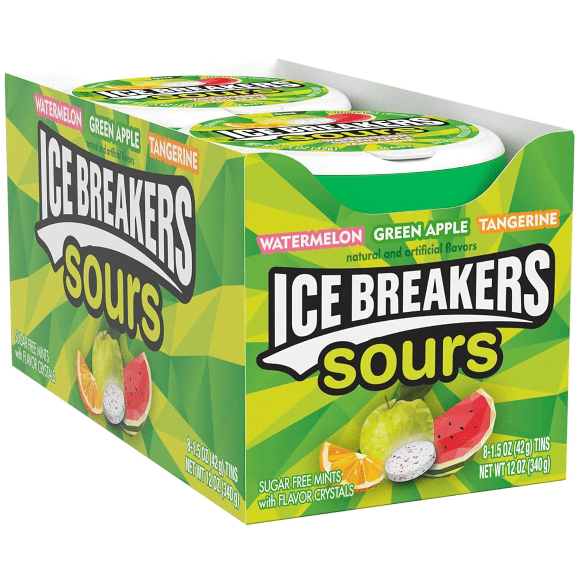ICE BREAKERS SOUR FRUIT Sugar Free Mints Tins, 1.5 Oz. 1 Pack (8 Count)