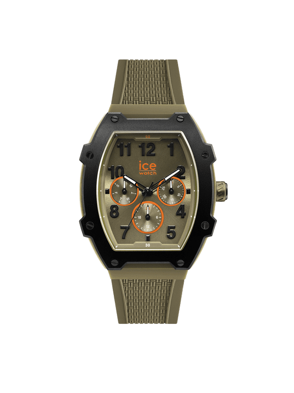 ICE Boliday Khaki Men's Wristwatch with Silicon Strap - (Medium) - Splash-Proof Watch for Men - 190 mm Band Length