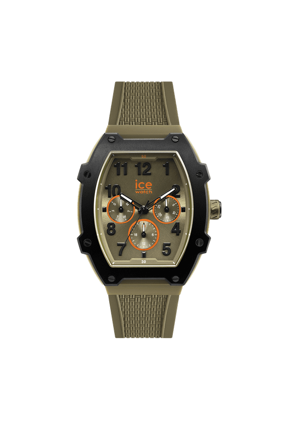 ICE Boliday Khaki Men's Wristwatch with Silicon Strap - (Medium) - Splash-Proof Watch for Men - 190 mm Band Length