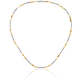 Solidification Ice ICE CARATS 14K Solid Two Tone Gold 3.3mm Twisted Bar Bead Chain ...