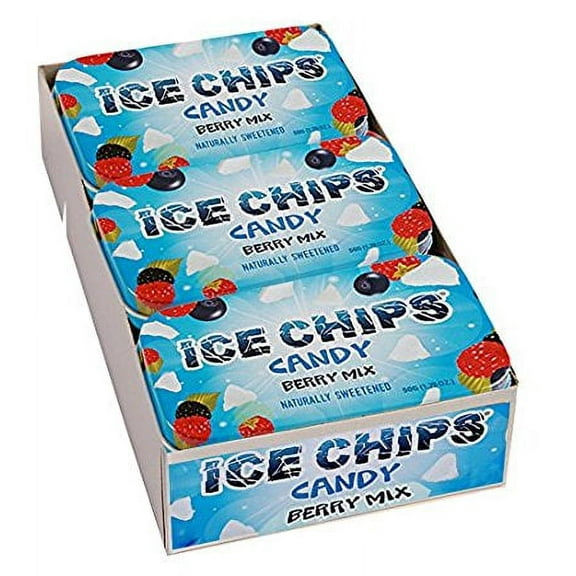 ICE CHIPS Xylitol Candy, Berry Mix (6 Tins)