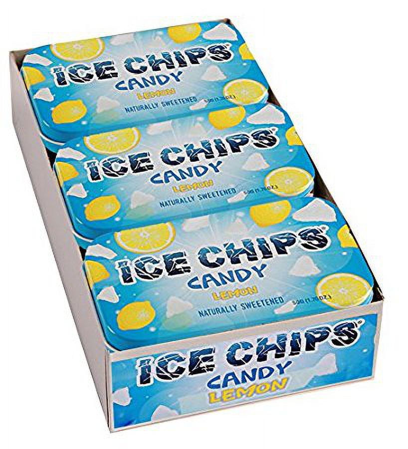 ICE CHIPS Xylitol Candy, Lemon (6 Tins)