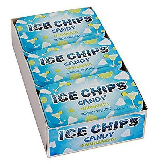 ICE CHIPS Xylitol Candy, Margarita (6 Tins)