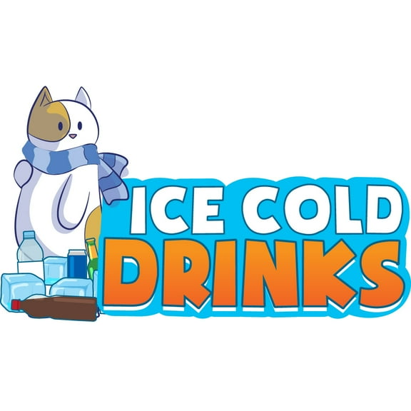 ICE COLD DRINKS 1 16" Concession Decal sign cart trailer stand sticker equipment