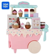 Kid Connection 42-Piece Ice Cream Cart Pretend Play Set with Cones, Popsicles, Toppings, Menu, Tablet & Dress-Up Accessories