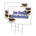thumbnail image 1 of ICE CREAM SANDWICHES 2 Pack Of 18" x 24" Yard Sign & Stake | Advertise Your Business | Stake Included Image On Front Only | Made in The USA, 1 of 3