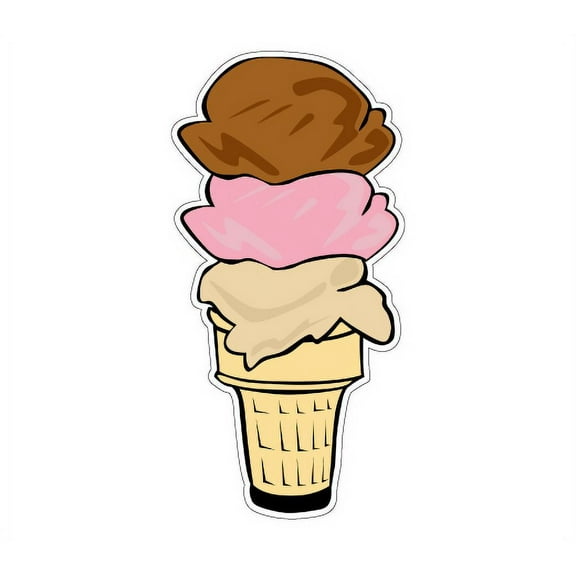 ICE CREAM TRIPLE SCOOP Concession Decal cart truck menu