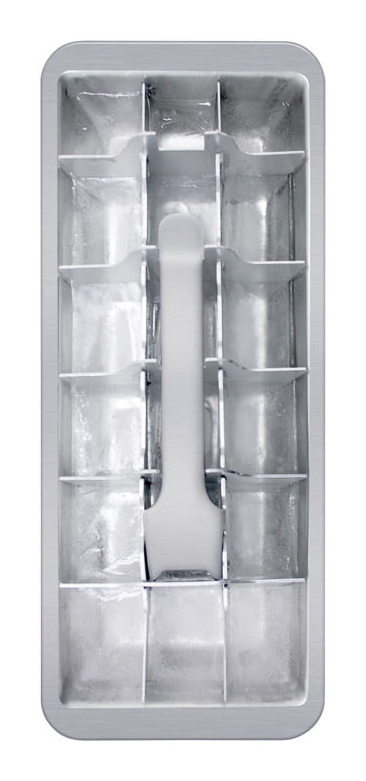 Vintage Silver Aluminum Ice Cube Tray with Lever Handle