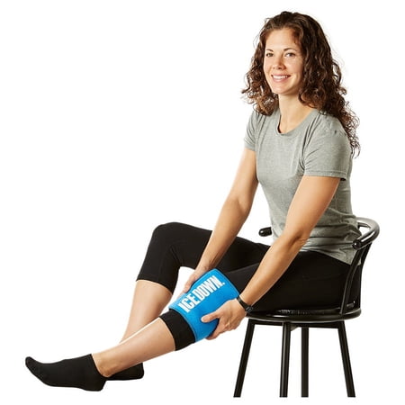 ICE DOWN Medium (7"x31") Reusable Neoprene Ice Pack Wrap with Extender and Back Ice Pack, Compression and Cold Therapy for Back Pain, 7"x10" Extender