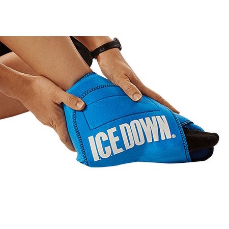 ICE DOWN Small Neoprene Ice Pack Wrap with Gel Cold Pack, Cold Compression Therapy for Foot, Ankle, and Elbow, 23 Inches x 7 Inches