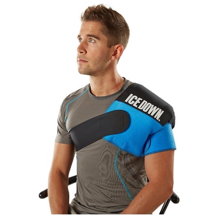 ICE Down Large (24" x 8.5") Reusable Neoprene Shoulder Wrap with Ice Pack, Cold and Compression Therapy, Pain Relief for Shoulder