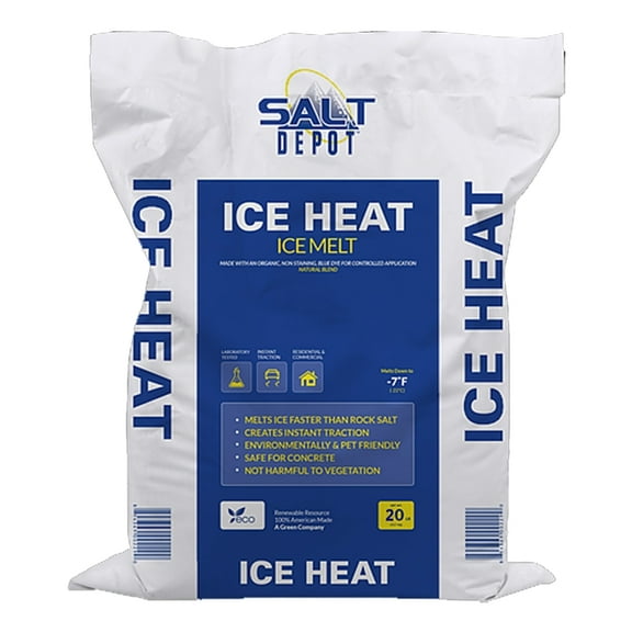 Salt Depot IH20 ICE HEAT Ice Melt, Crystalline, Blue, Slightly Aromatic, 20 lb, Bag