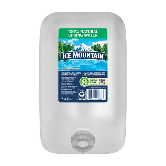 Ice Mountain Spring Water, 2.5 Gal, Single Plastic Jug