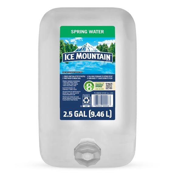 Ice Mountain Spring Water, 2.5 Gal, Single Plastic Jug