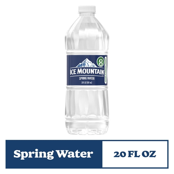 Ice Mountain Spring Water, 20 fl oz, Single Plastic Bottle