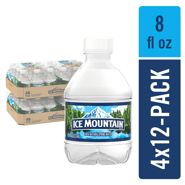 Ice Mountain Mini Natural Spring Water, 8 Fl. Oz., 12 Count