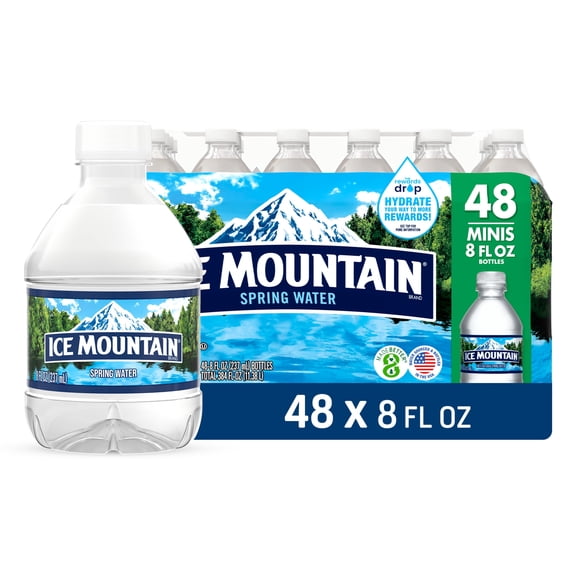Ice Mountain Spring Water, 8 Fl Oz, 48-Pack Plastic Bottles