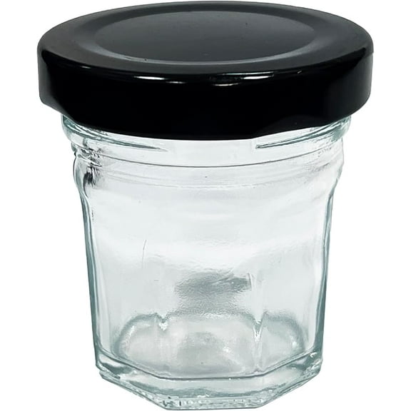 ICE N COLD 1.35 oz / 40ml Multi-Use Glass Jars with Leakproof Clear Lid, Reusable & Eco-Friendly Ideal for Jams, Sauces, Spices; Lead -Free and BPA-Free Glass Bottle (6)