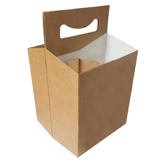 ICE N COLD 4pk Cardboard Carrier (Kraft, 50ct) | Holds 4pk 12oz Bottles