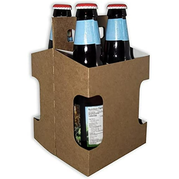 ICE N COLD 4pk Cardboard Carrier (Kraft-Die, 12ct) | Holds 4pk 12oz Bottles | FAST SAME DAY SHIPPING