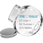 ICE N COLD Angled Glass Jar with Stainless Steel Lid | Multi-Use Storage Container 1, 2.7L - 90 oz