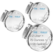 ICE N COLD Angled Glass Jar with Stainless Steel Lid | Multi-Use Storage Container 3, 2.2L - 75oz