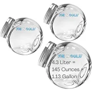 ICE N COLD Angled Glass Jar with Stainless Steel Lid | Multi-Use Storage Container 3, 4.3L - 145 oz