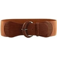 thumbnail image 1 of ICE PU Leather Elastic Wide Belt for Women Ladies Dress Stretch Thick Waist Beltsï¼Brown, 1 of 5