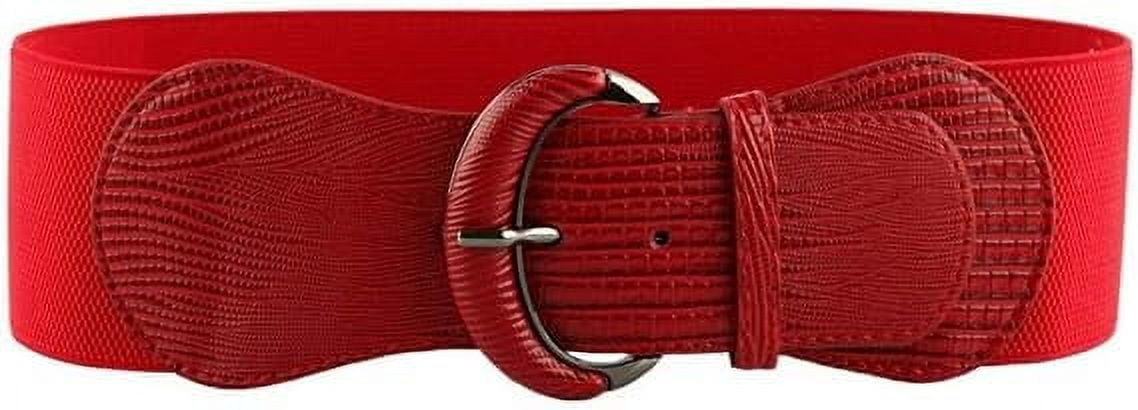 JinYu 2 Set PU Leather Elastic Wide Belt for Women Ladies Dress Stretch ICE PU Leather Elastic Wide Belt for Women Ladies Dress  main image 3