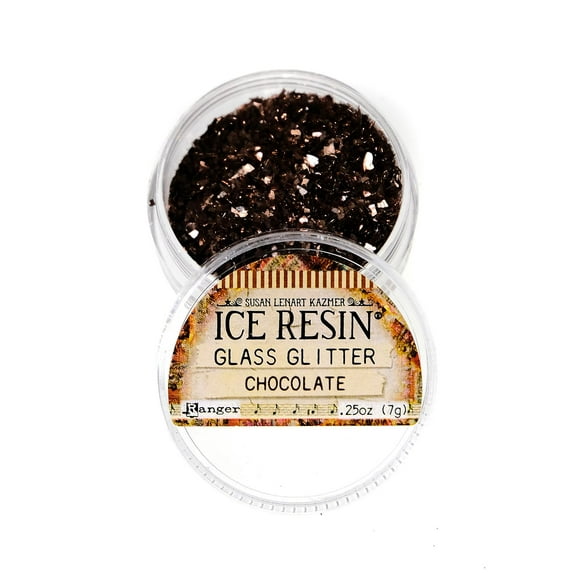 ICE Resin Inclusions glass glitter, chocolate, 7g jar (pack of 3)